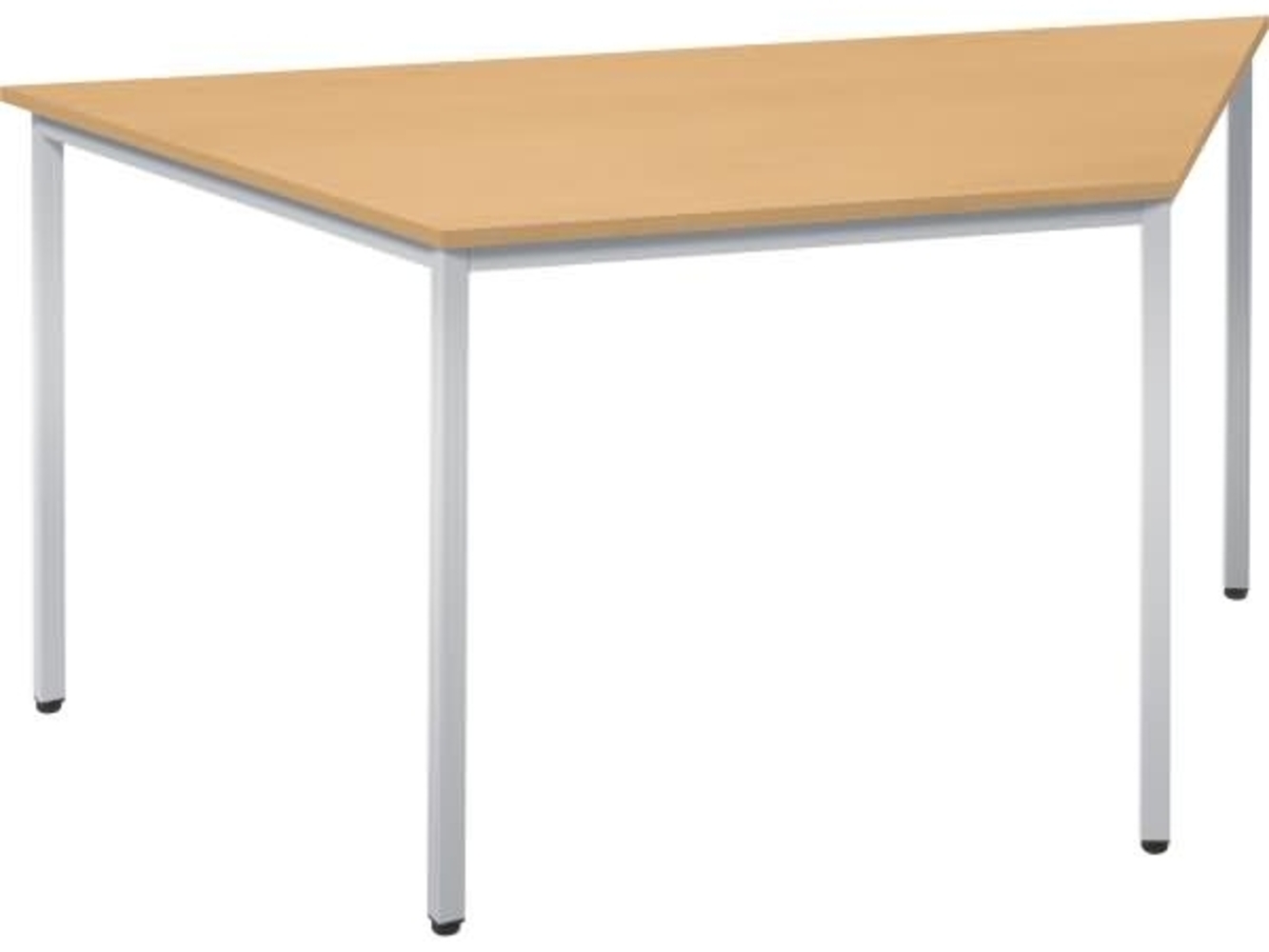 Soennecken Trapeztisch 1.600/800x690mm Gestell alusilber Platte buche Bild 1