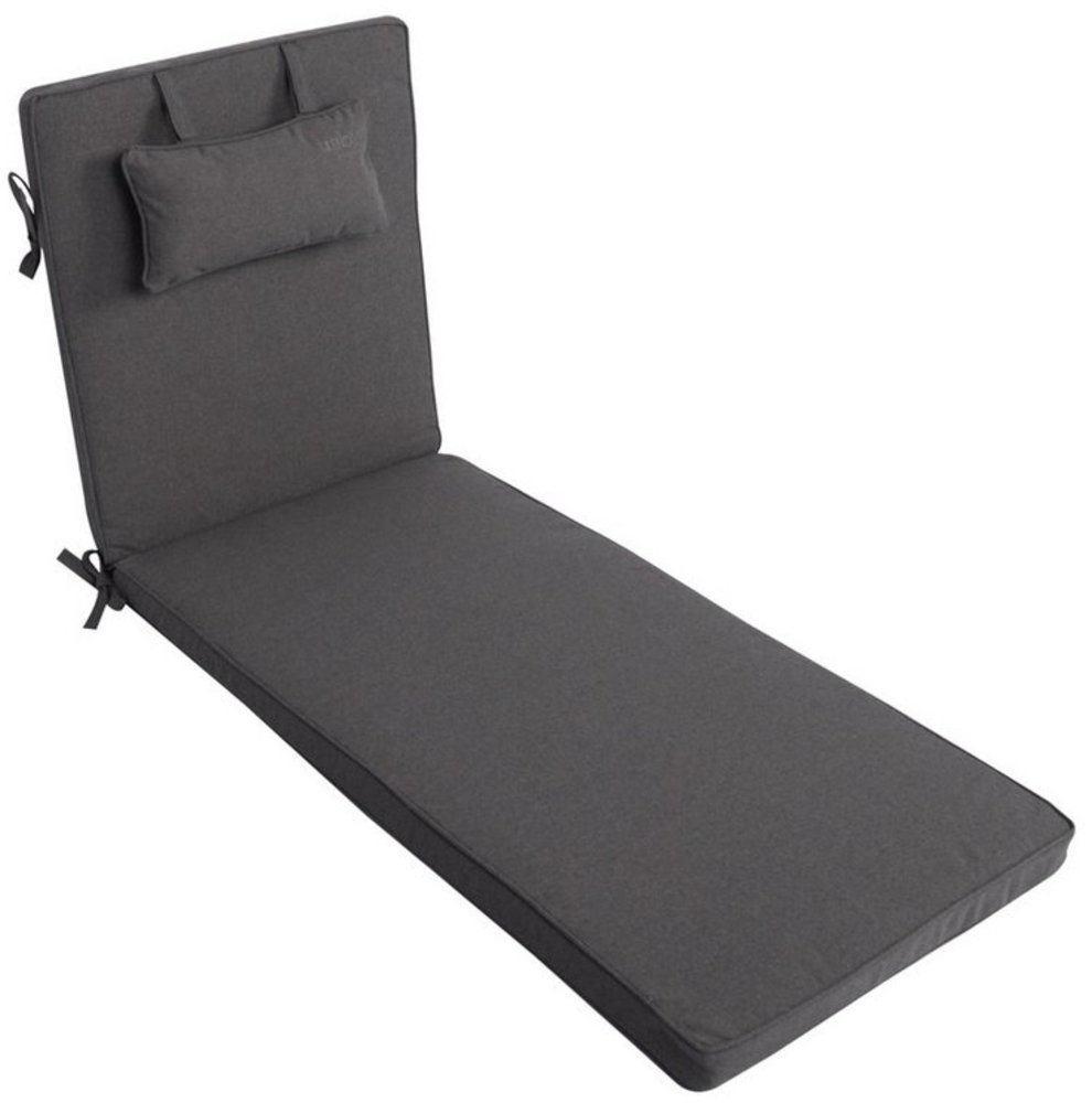 LILENO HOME Liegenauflage mit Kopfkissen perfekt für Strandliege, Sonnenliege Auflage, (1er Set), 1er Set Polster Auflage für Rollliegen in Anthrazit Bild 1