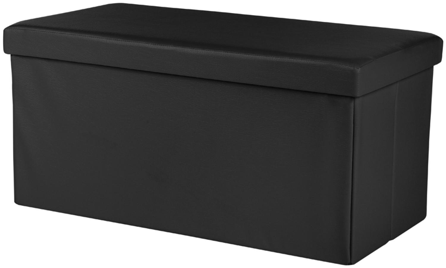 Aufbewahrungsbox Sitzbank Truhe Schwarz Fußbank Hocker 76x38x38CM Faltbar Bank Bild 1