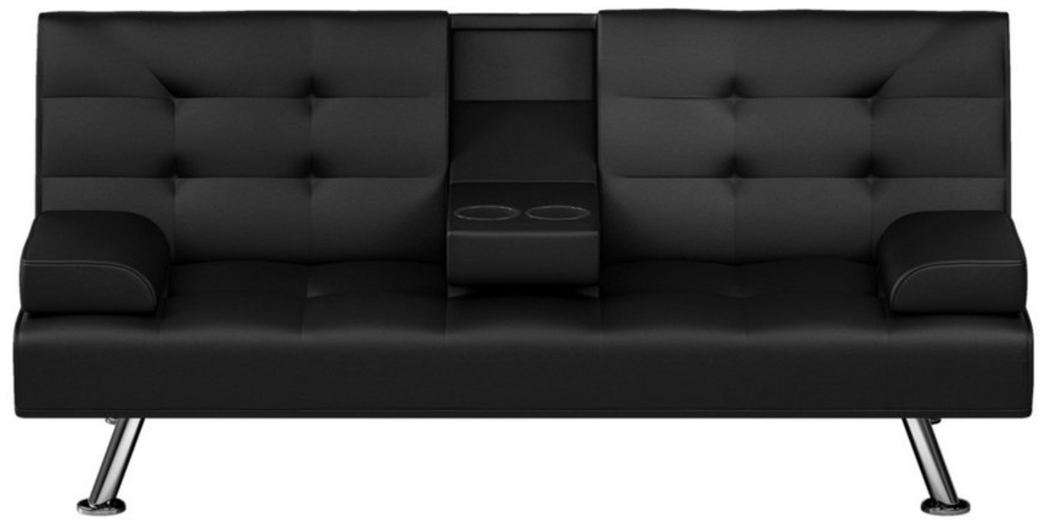 HTI-Living Schlafsofa Klappsofa Schwarz Marwan, Stück 1 Teile, Schlafsofa 2 Sitzer mit Getränkehalter Bild 1