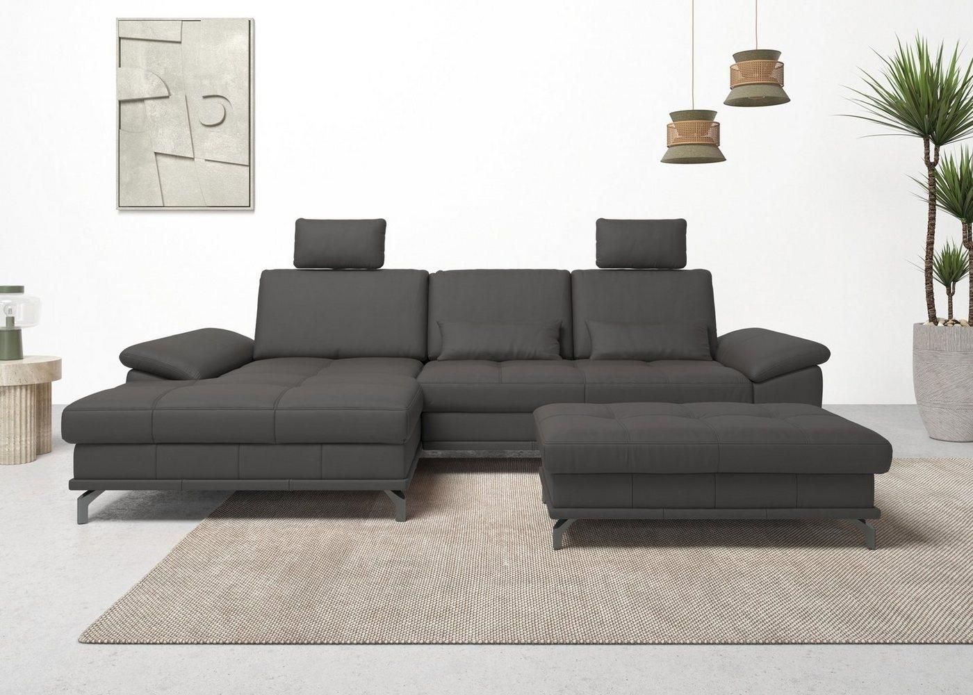 Places of Style Ecksofa Costello L-Form, incl. Sitztiefenverstellung und Armlehnfunktion, incl. 3 Nierenkissen Bild 1