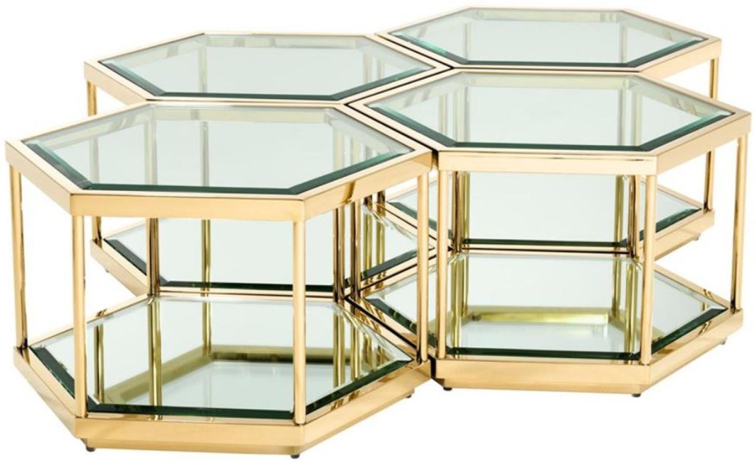 EICHHOLTZ Coffee Table Sax gold Set von 4 Stk. Bild 1