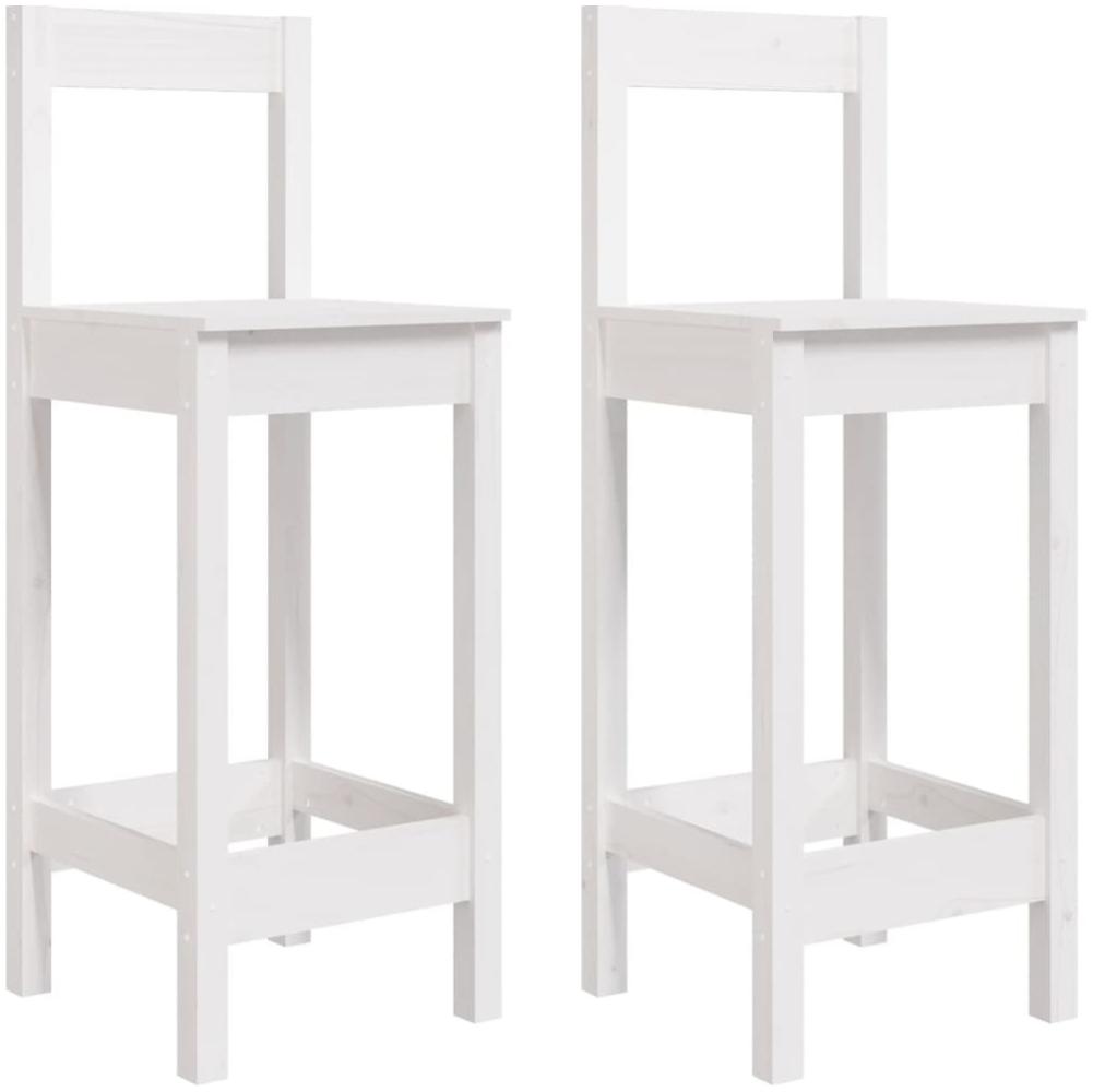 vidaXL Barstühle 2 Stk. Weiß 40x41,5x112 cm Massivholz Kiefer 822143 Bild 1