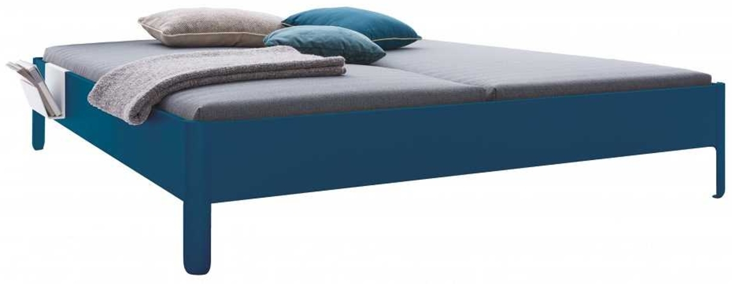 NAIT Doppelbett farbig lackiert Kapitänsblau 200 x 220cm Ohne Kopfteil Bild 1