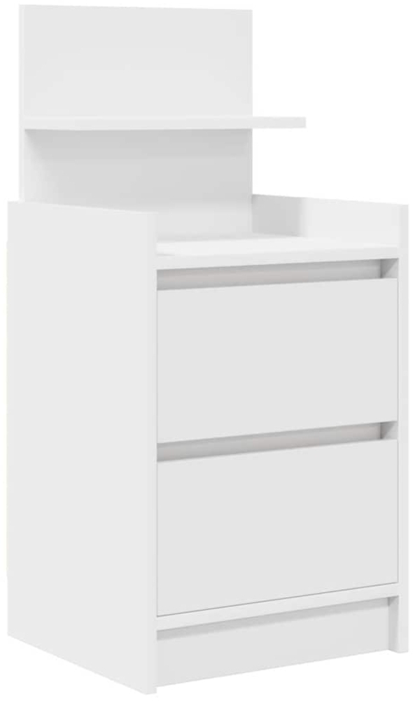 vidaXL Nachttisch mit 2 Schubladen Weiß 38x34x80 cm 861355 Bild 1