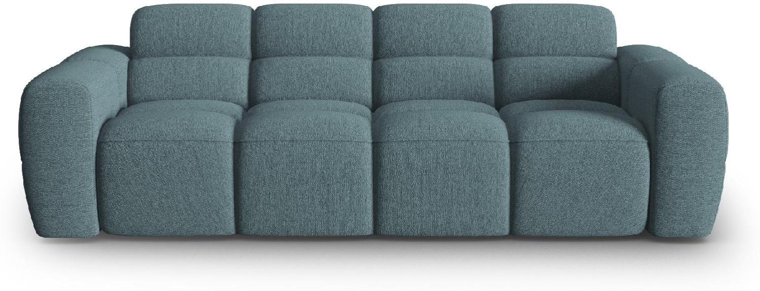 Micadoni Sofa Lisa 4-Sitzer Strukturierter Stoff Hellblau Bild 1