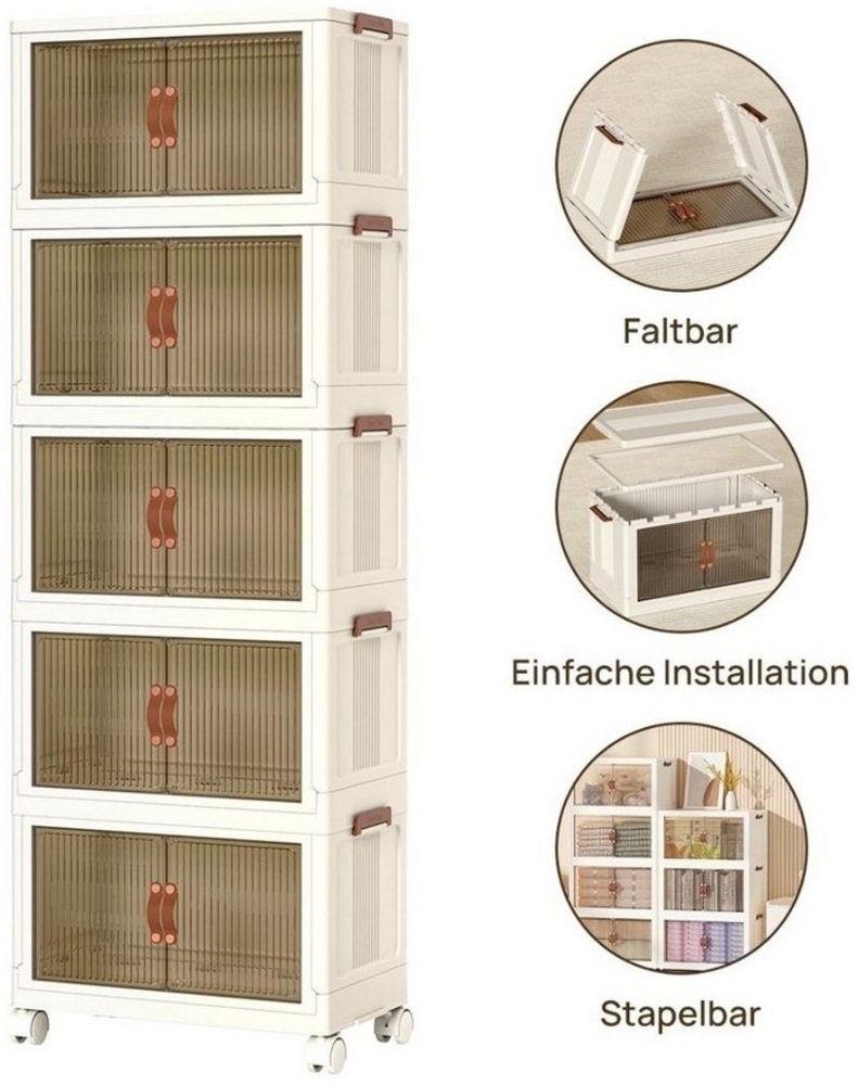 MULISOFT Aufbewahrungsbox Große Stapelbare Aufbewahrungsbox Organisation mit Rädern, Deckel (für Büro, Küche & Wohnzimmer), Stapelbare Kisten storage box kunststoffbox klappbox Bild 1