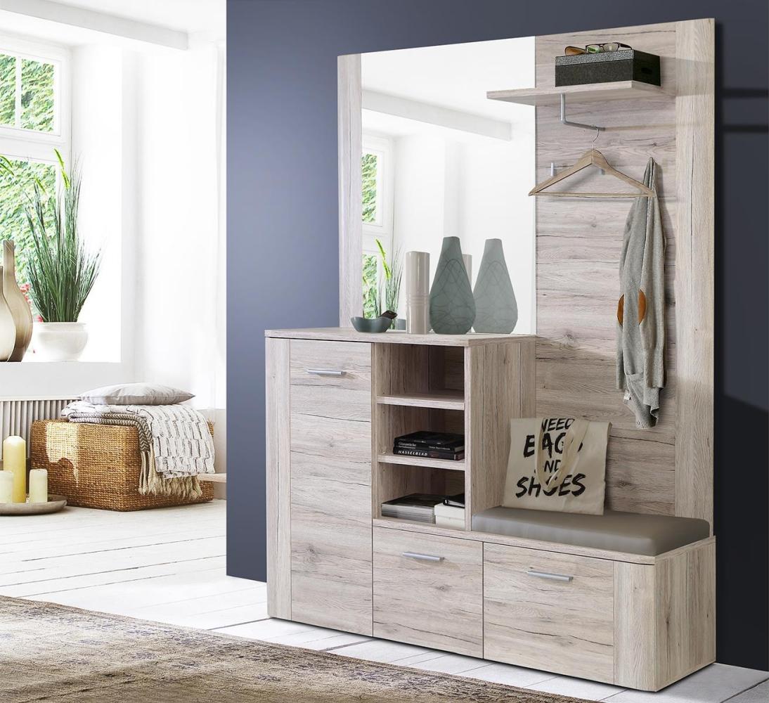 Kompaktgarderobe >Chevy< in Sandeiche Nachbildung - 155.2x200x41.6cm (BxHxT) Bild 1