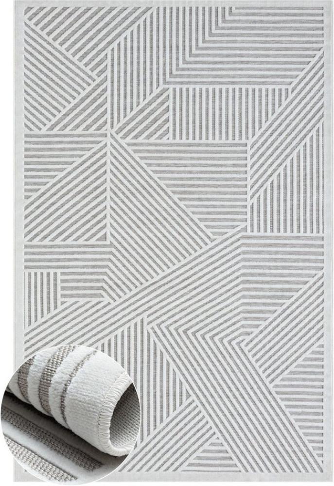 Wohnando Teppich MY-RUG Outdoor-Teppich "Audrey" 160x100 cm, grau, rechteckig, Höhe: 8 mm, mit schlichtem Hoch-Tief-Design Bild 1