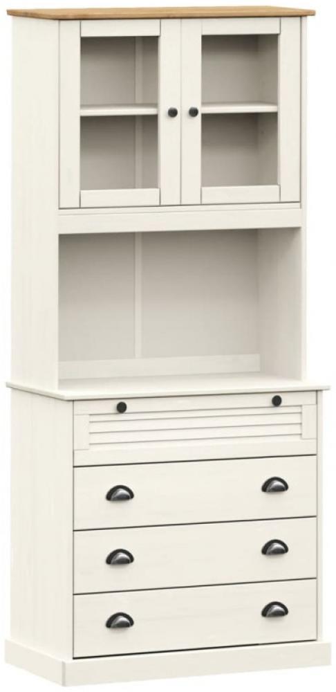 Highboard VIGO Weiß 80 x 40 x 176 cm Massivholz Kiefer Bild 1