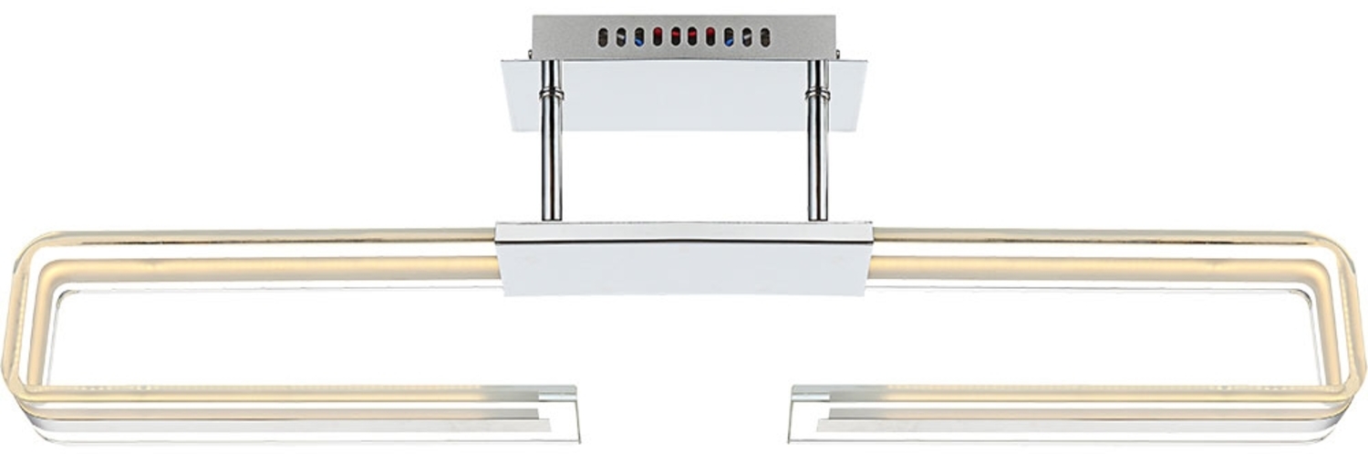 LED Deckenlampe, Chrom, Glas satiniert, L 71 cm Bild 1