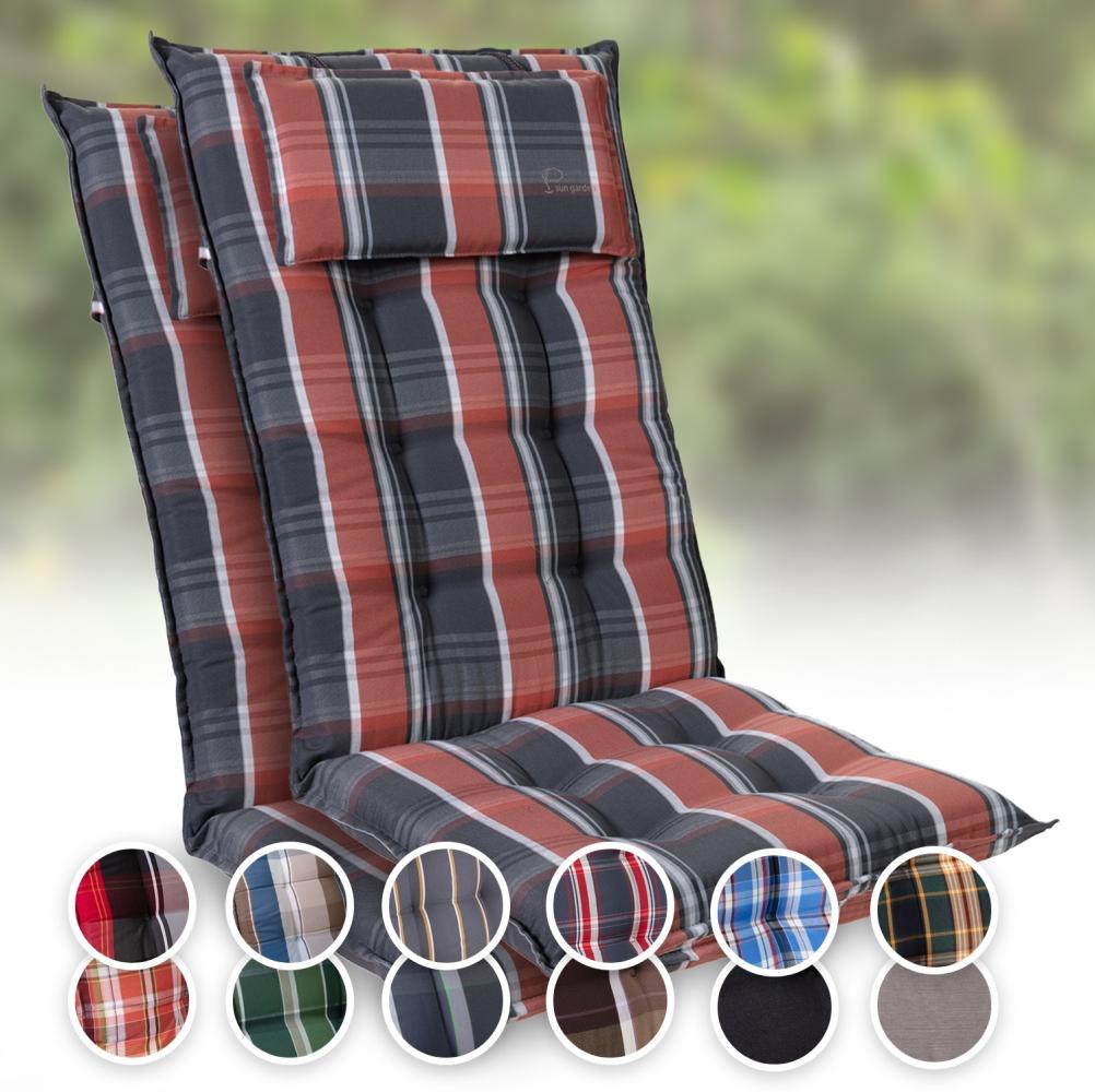 Sylt Polsterauflage Sesselauflage Kopfkissen Polyester 50 x 120 x 9 cm Schwarz / rot Bild 1