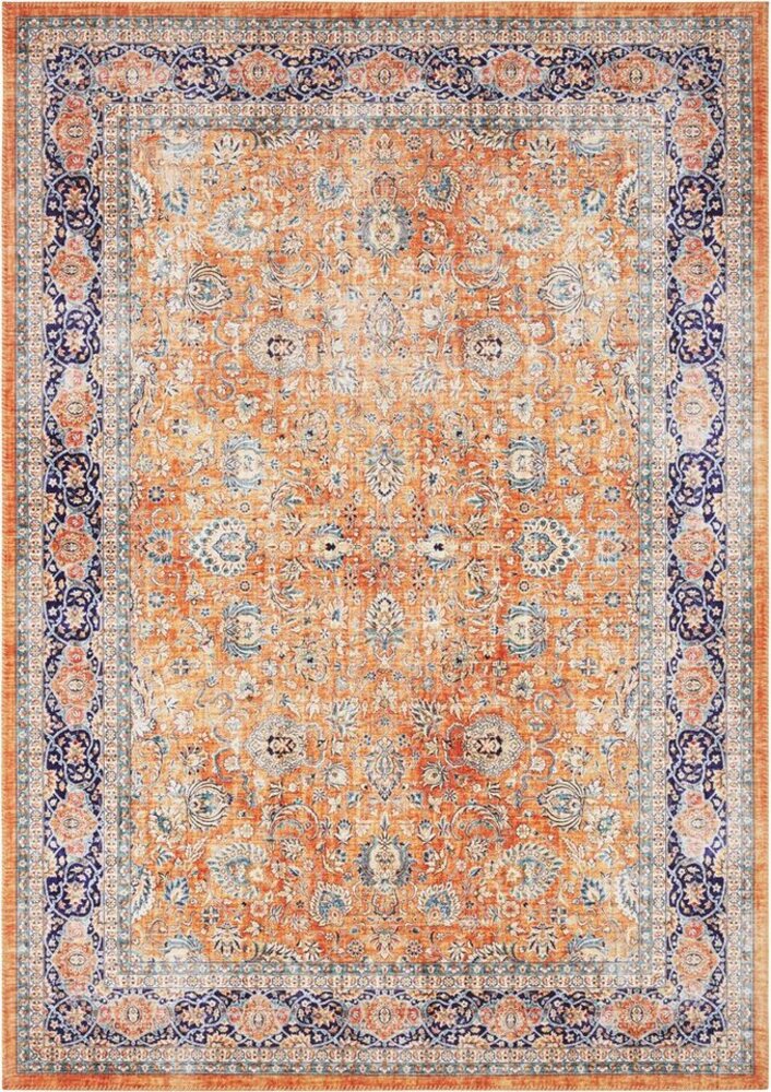 Kurzflor Teppich Keshan Maschad Goldgelb 80x150 cm Bild 1