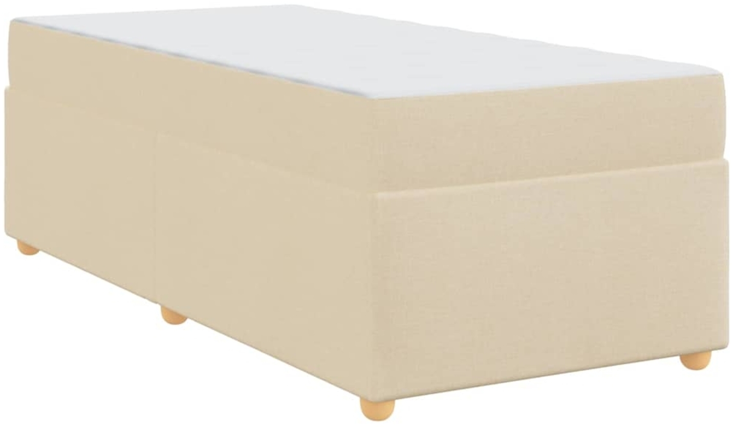 vidaXL Bettrahmen mit Matratze Creme 80 x 200 cm Stoff 3399319 Bild 1