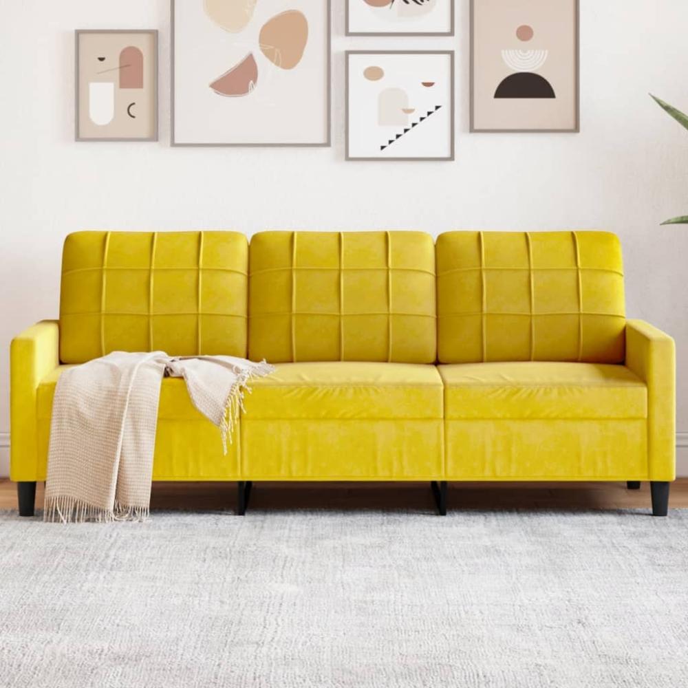 vidaXL 3-Sitzer-Sofa Gelb 180 cm Samt 4007640 Bild 1