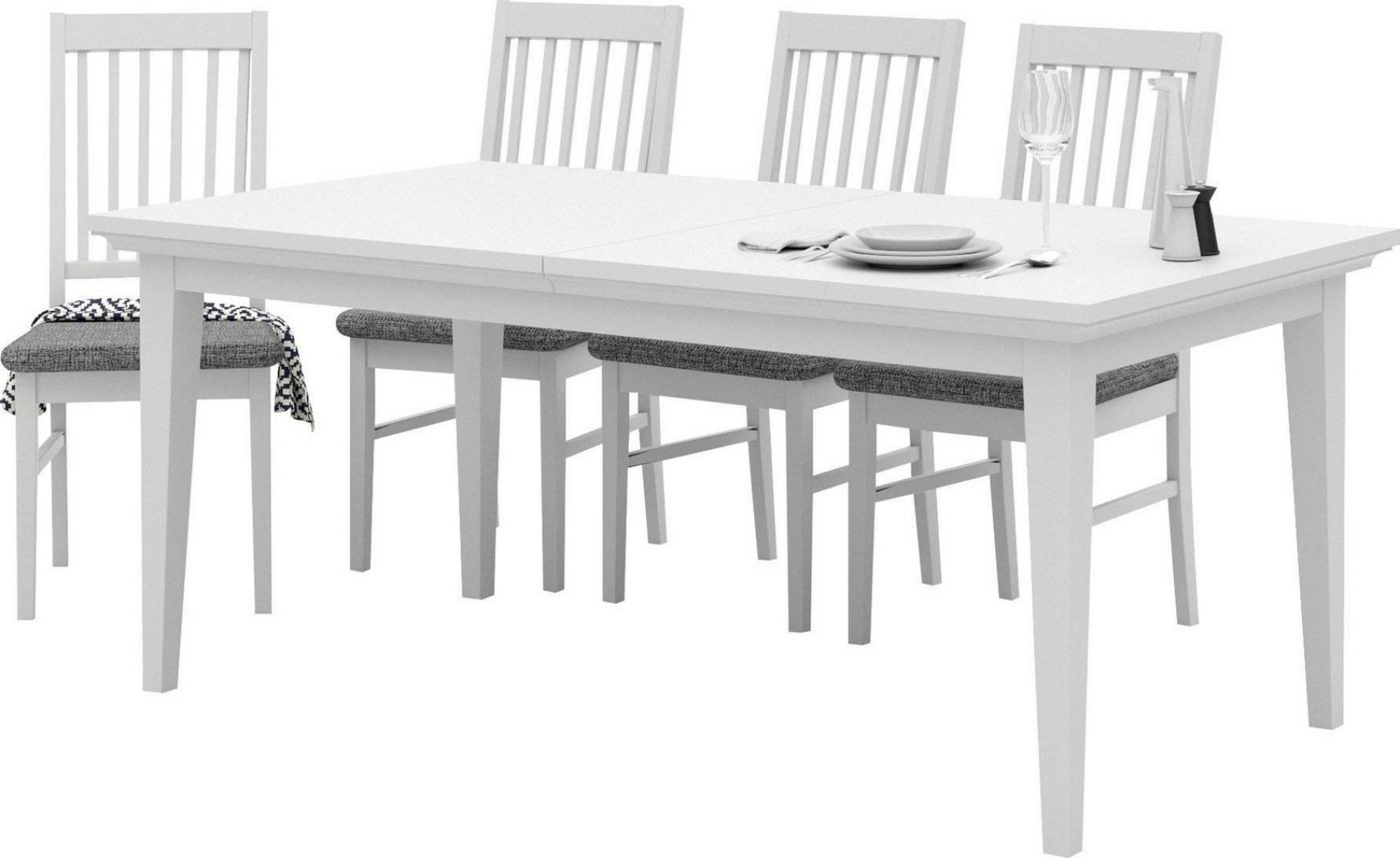 Home affaire Esstisch Paris, Holzoptik, verlängerbar durch extra Ansteckplatten, Breite 180 cm Bild 1