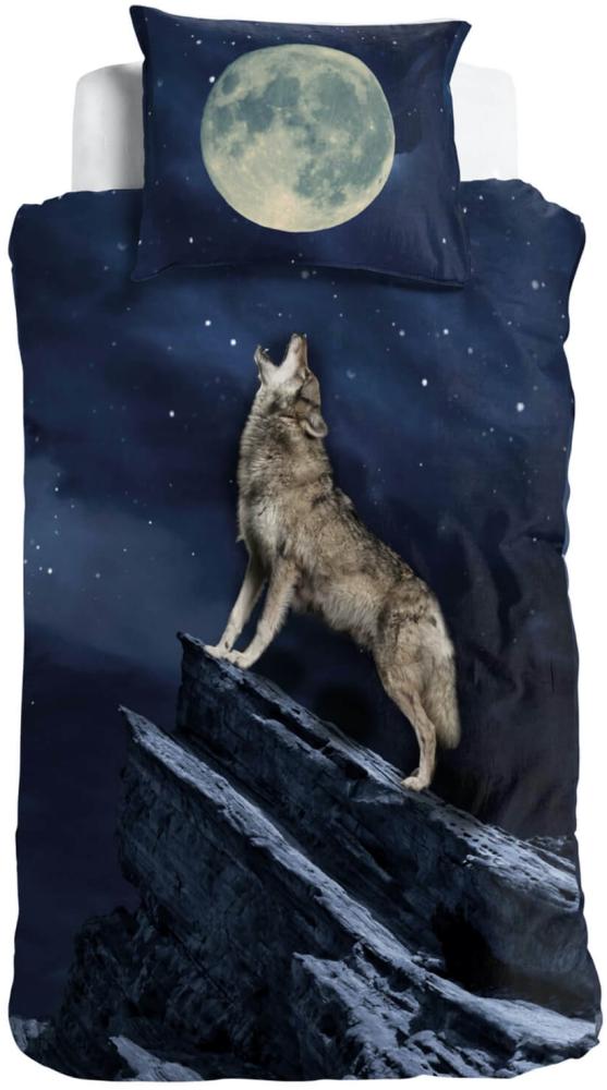 Wolf Bettwäsche Vollmond Digitaldruck ESPiCO Sleep and Dream 135x200 + 80x80 cm Bild 1