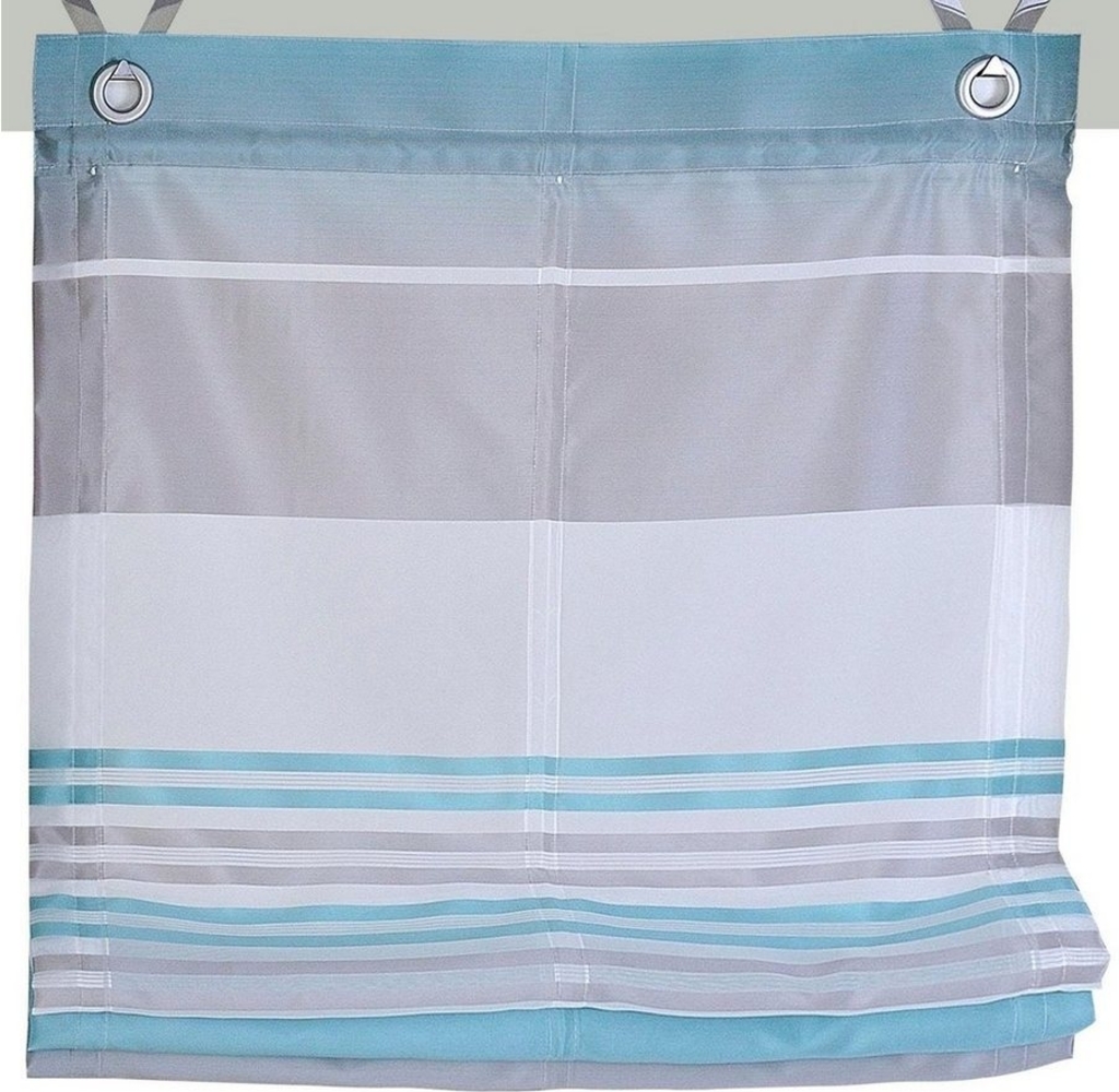 Kutti Raffrollo Jamaica, mit Hakenaufhängung, ohne Bohren, freihängend, halbtransparent, Polyester, gewebt, Streifen, mit Edelstahlhaken Bild 1