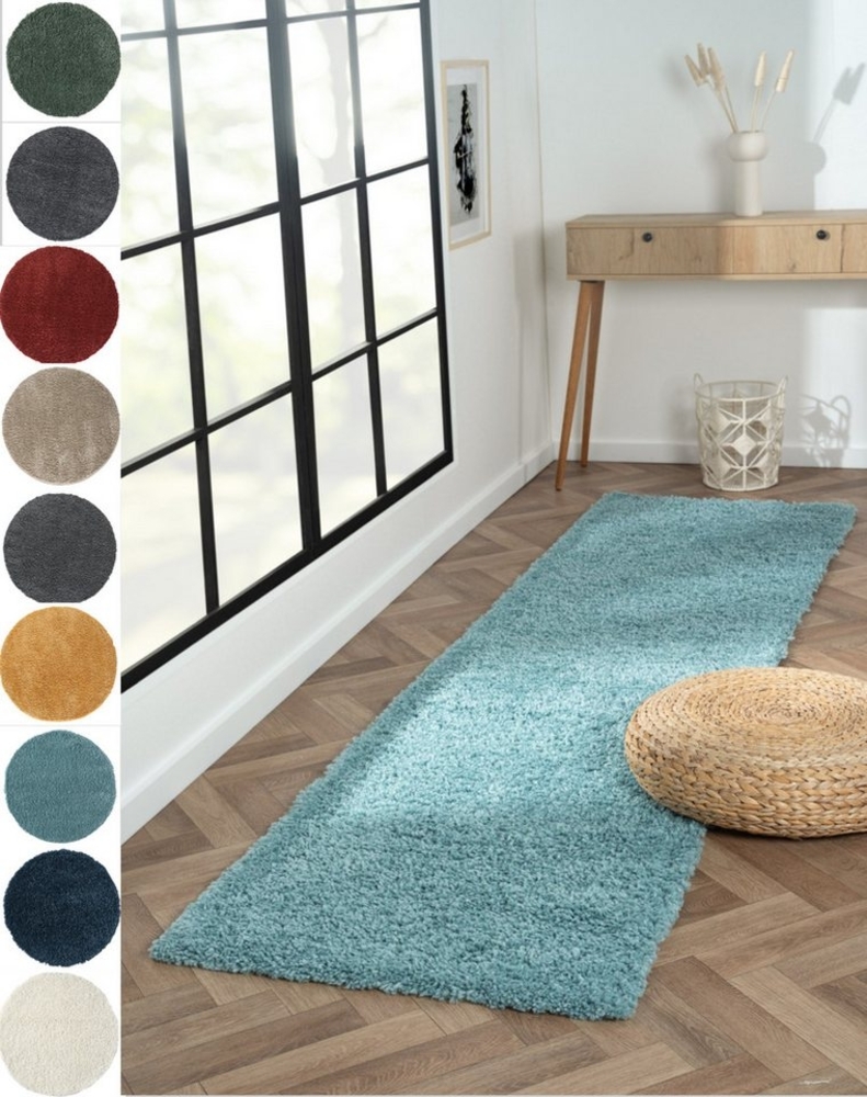 Myflair Möbel & Accessoires Hochflor-Läufer My Shaggy, rechteckig, Höhe: 37 mm, Shaggy, Uni Farben, leicht glänzend, Microfaser, extra flauschig Bild 1