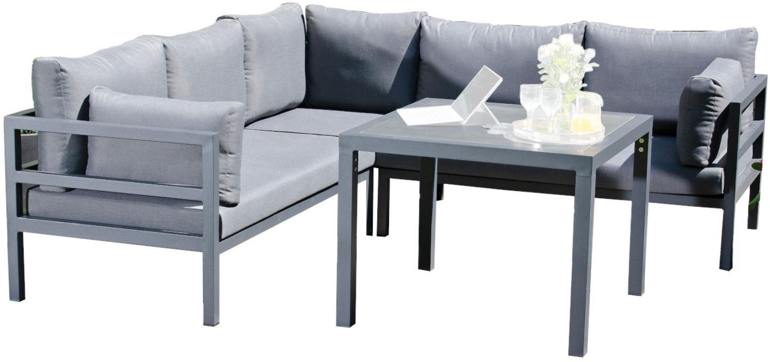 SunnySmart 2-teilige Loungegruppe Liberty Aluminium anthrazit Ecksofa mit Tisch Bild 1