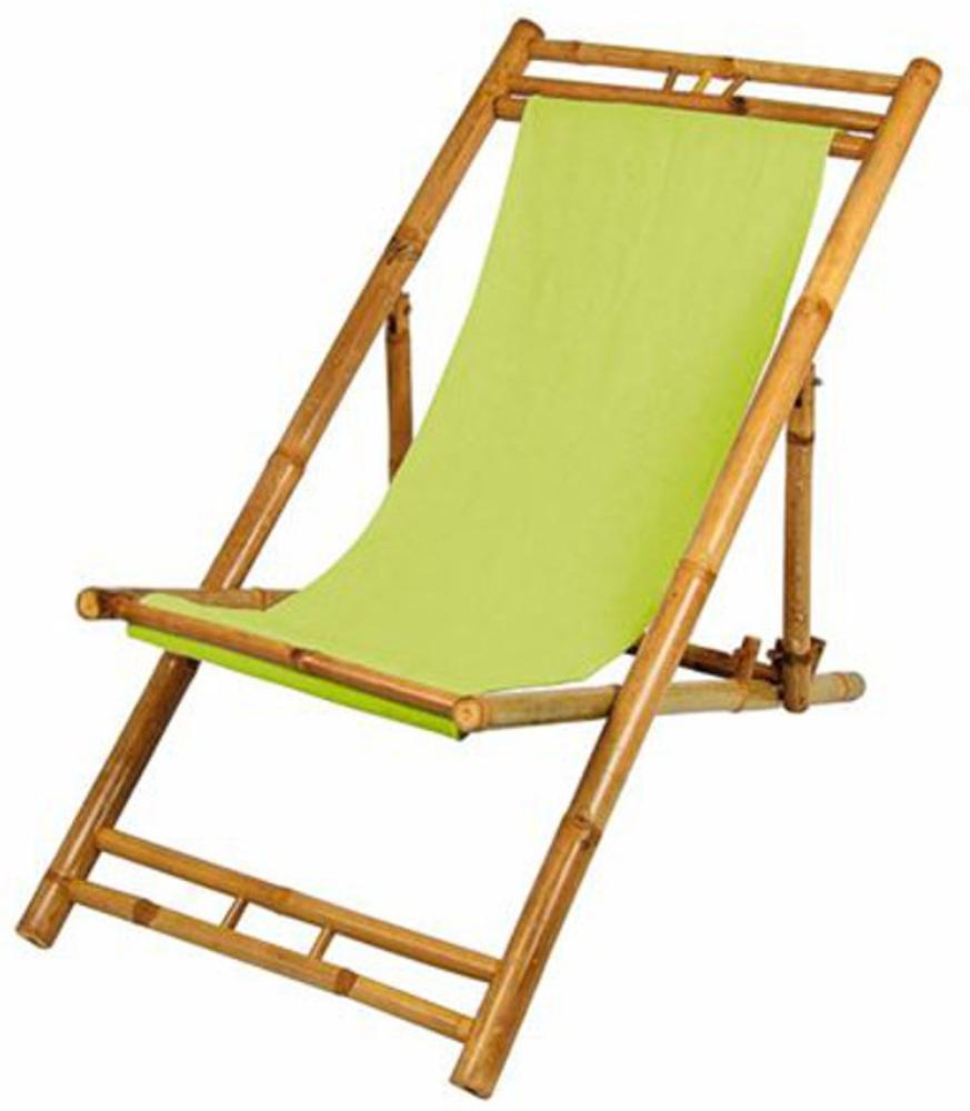 BURI Bambus Relax Liegestuhl Grün Strandstuhl Terrassenliege Gartenstuhl 60x135cm Bild 1