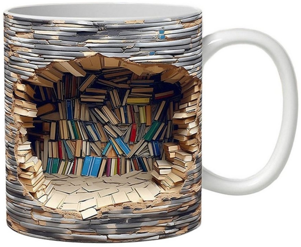 MAGICSHE Tasse 3D-Bücherregal-Kaffeetasse Kreatives Design Becher Bild 1