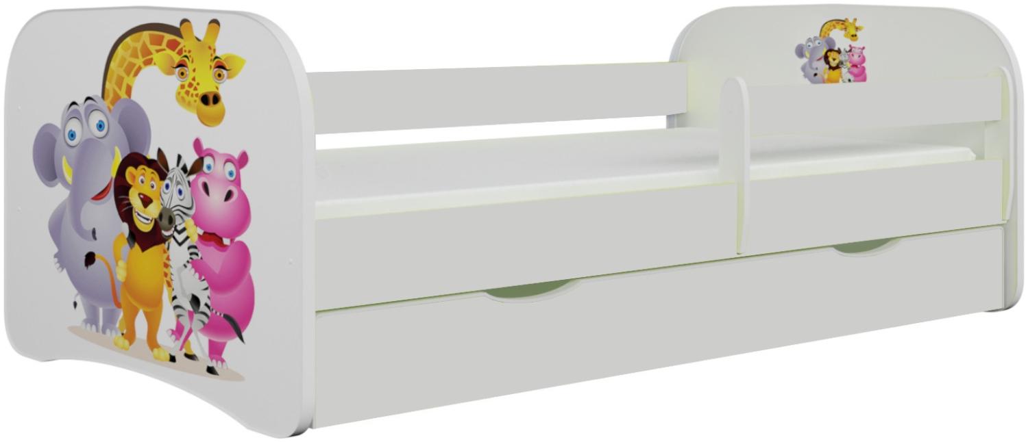 Kinderbett Jona inkl. Rollrost + Matratze + Bettschublade Weiß Bild 1