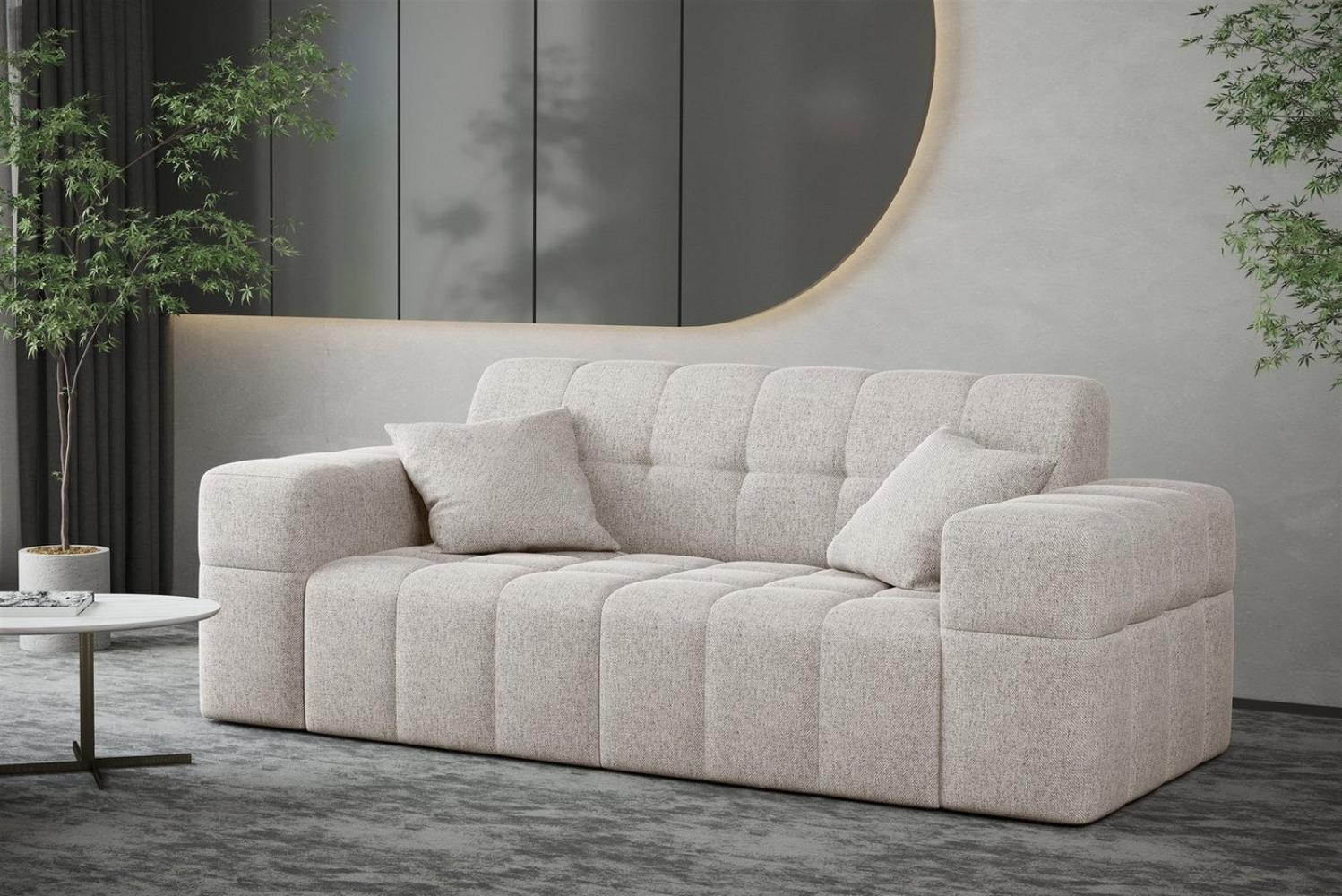 Sofa Designersofa NANCY 2-Sitzer in Stoff Neve Beige Bild 1