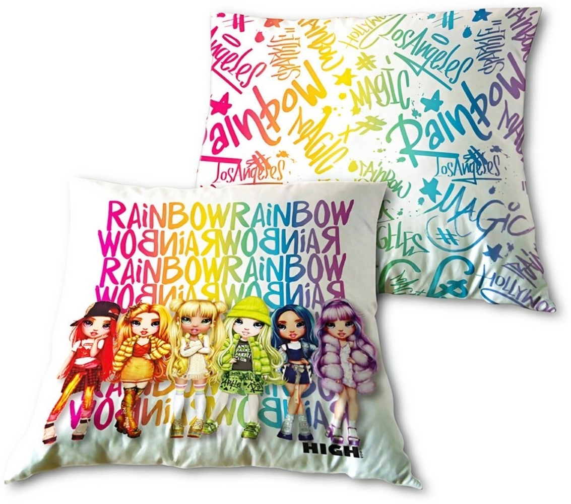 Rainbow High Dekokissen Rainbow High Mädchen Velours Kissen Dekokissen Cushion 40x40 cm Bild 1