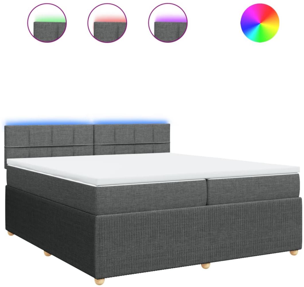 vidaXL Boxspringbett mit Matratze Dunkelgrau 200x200 cm Stoff 3289864 Bild 1