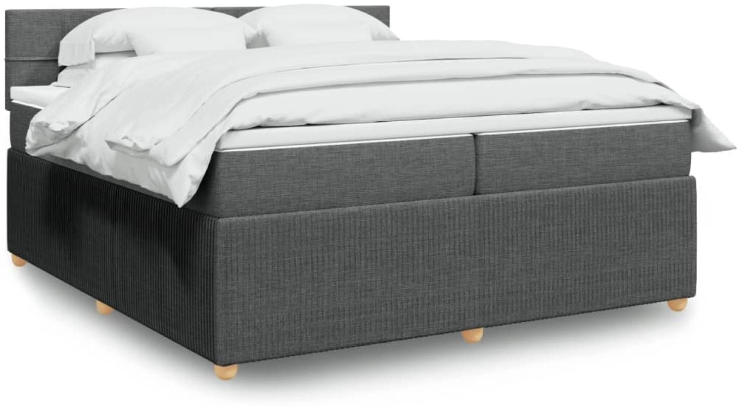 vidaXL Boxspringbett mit Matratze Dunkelgrau 200x200 cm Stoff 3289864 Bild 1