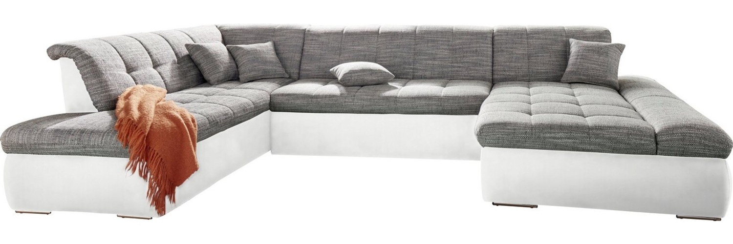 DOMO collection Wohnlandschaft PB Moric wahlweise mit Bettfunktion und Armteilverstellung U-Form, XXL-Format B/T/H: 353/216/80 cm, feine Steppung, incl. Zierkissen Bild 1