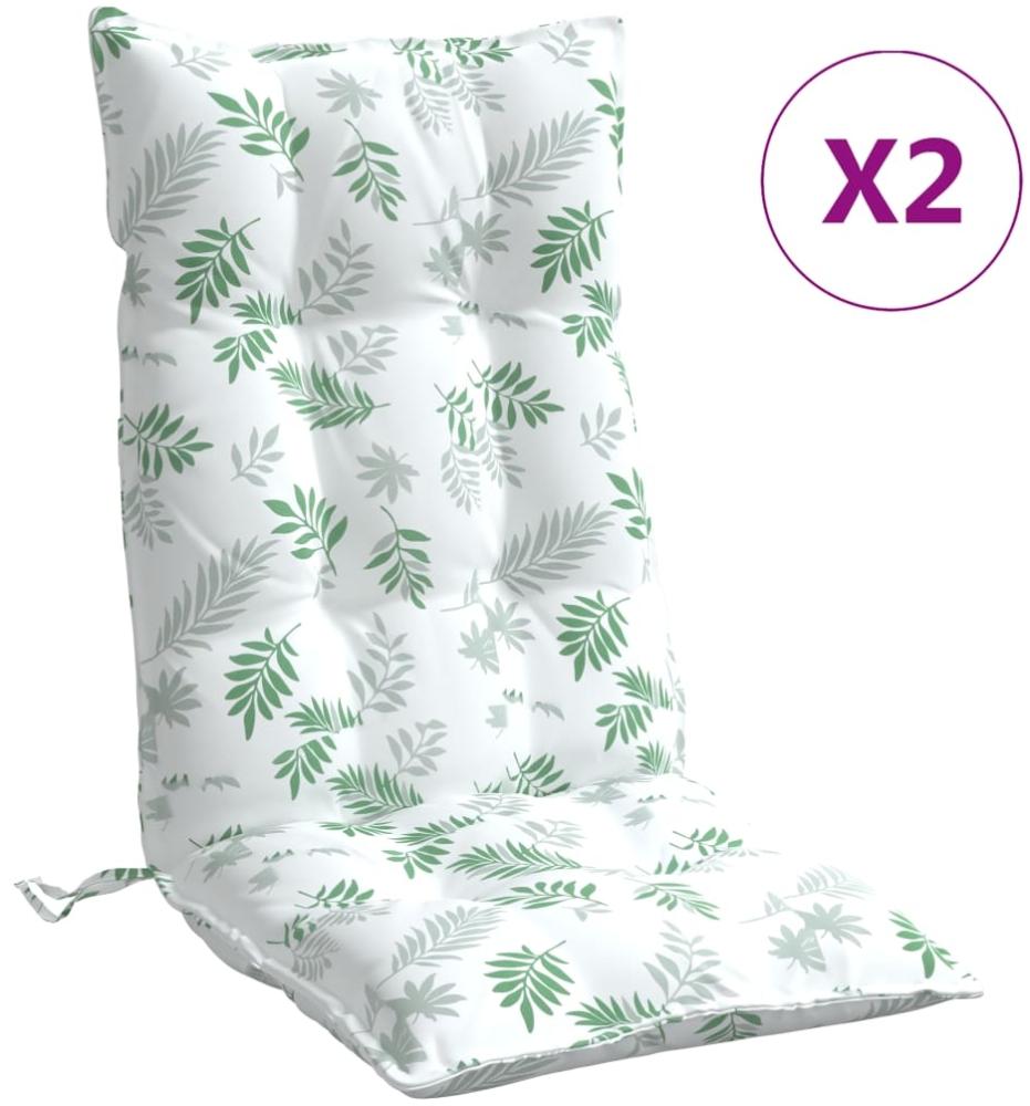 vidaXL Hochlehner-Auflagen 2 Stk. Blattmuster Oxford-Gewebe 377656 Bild 1
