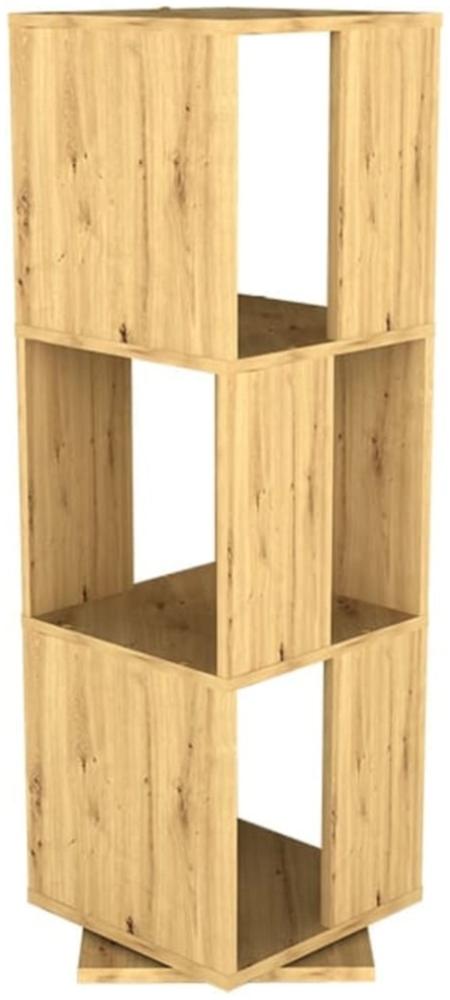 FMD Möbel - TOWER - Drehbares Regal mit 3 Ebenen - melaminharzbeschichtete Spanplatte - Artisan Oak Nb - 34 x 108 x 34cm Bild 1