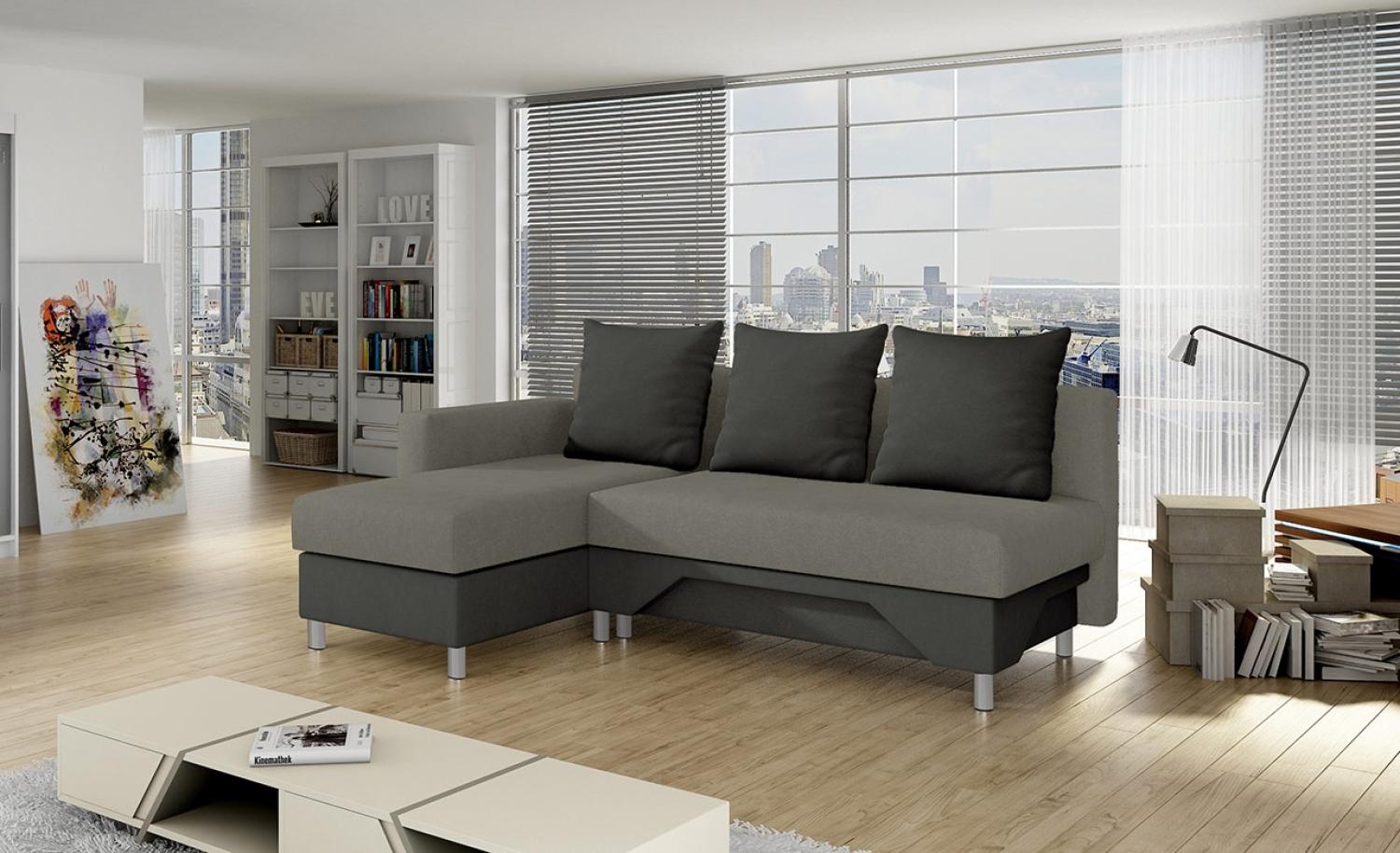 Ecksofa Tom, Seite: Links, Farbe: Suedine 1024 + Suedine 1008 + Suedine 1024 Bild 1