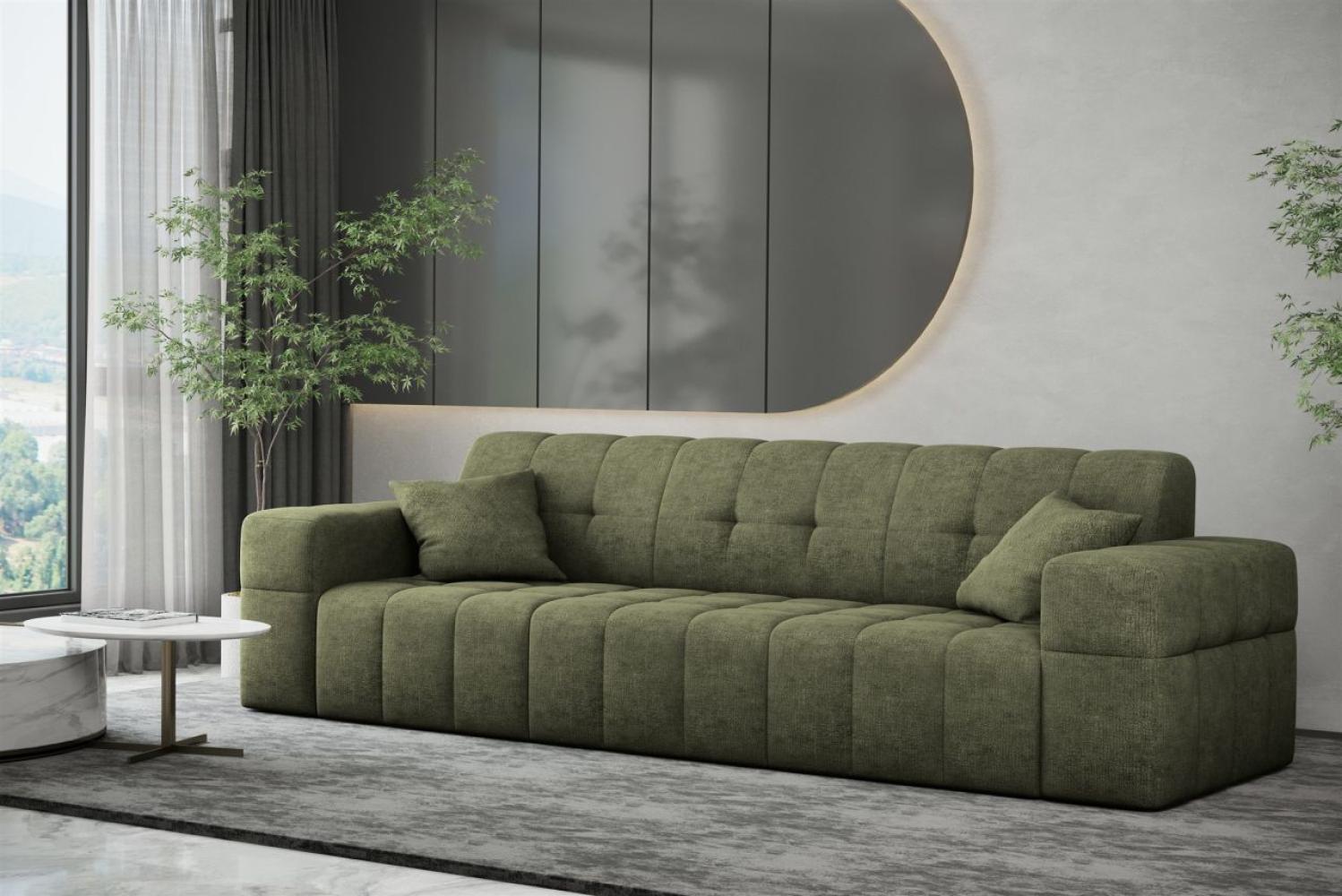 Sofa Designersofa NANCY 3-Sitzer in Stoff Perfekt Harmony Olivgrün Bild 1