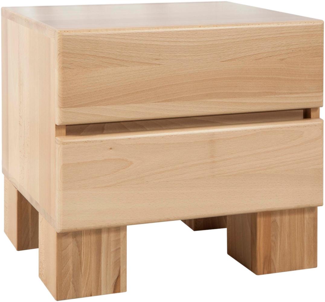 Bed Box Nachttisch Beistelltisch Massivholz Wildeiche Komforthöhe 701 Wildeiche bianco Bild 1