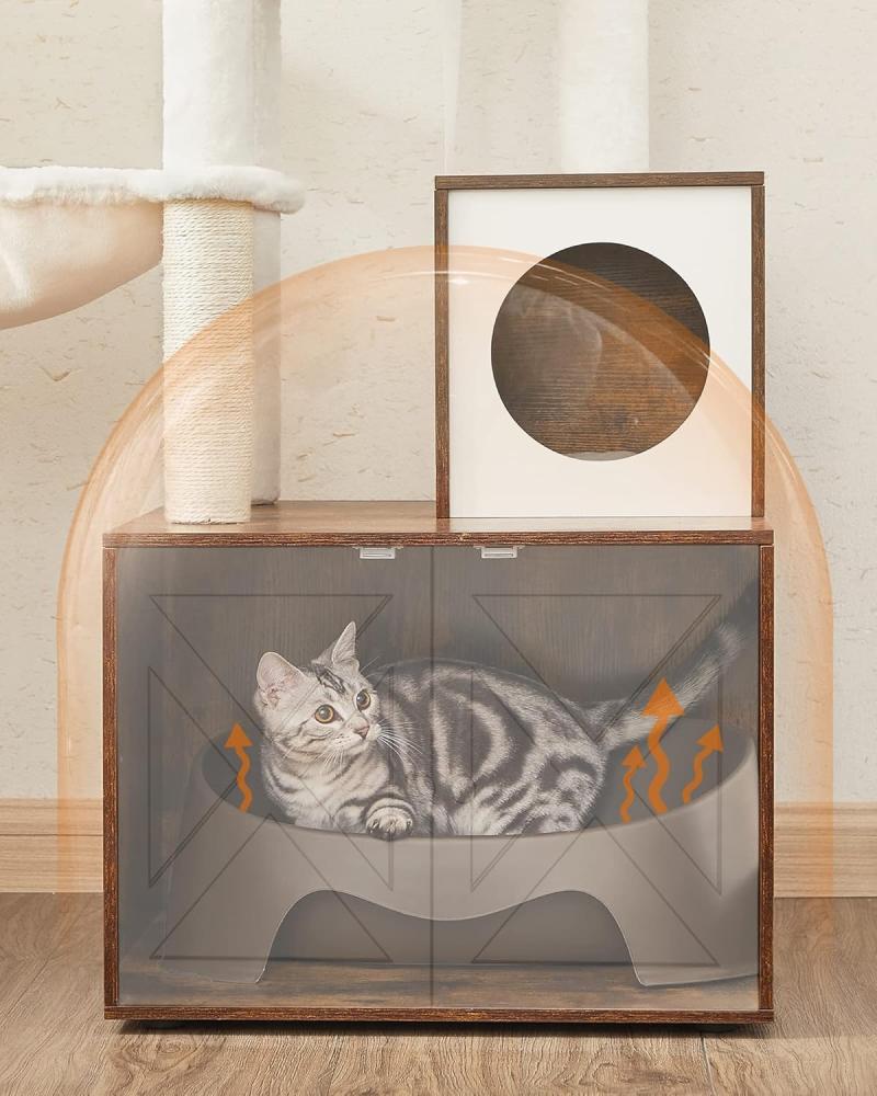 FEANDREA Kratzbaum mit Katzentoilette, Katzenbaum, vintagebraun von SONGMICS PCT113X01 Bild 1