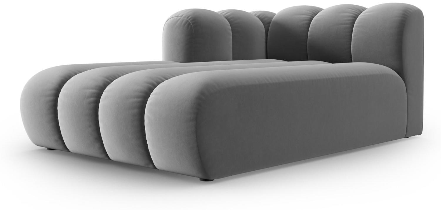 Micadoni Chaise Longue Lupine 2-Sitzer Links Samtstoff Grau Bild 1