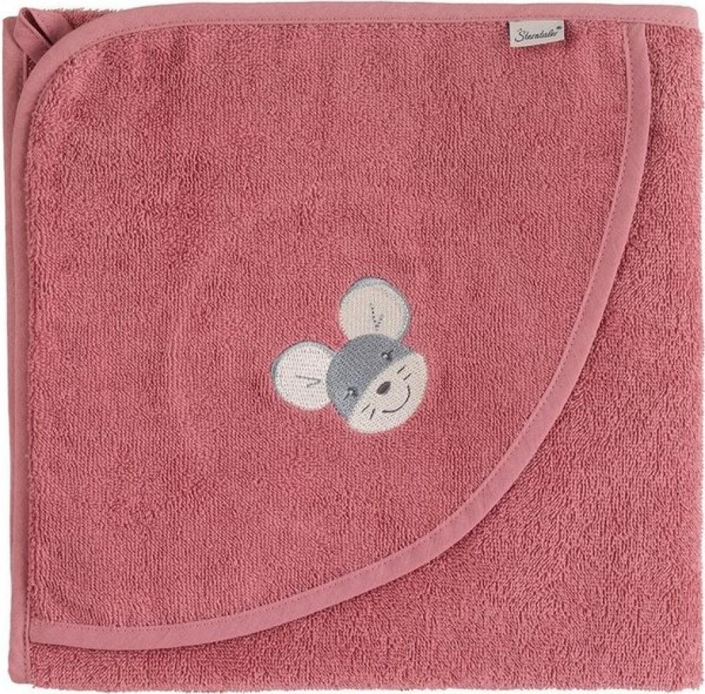 Sterntaler® Badetücher GOTS Kapuzenbadetuch 100 x 100 cm Mabel, 100 % Baumwolle (Bio) (1-St), Handtuch zum Baden - Nachhaltiges Badetuch 100x100 Maus Mabel aus Frottee, Rosa - Handtuch, Kuscheliges Kapuzenhandtuch - Handtuch Kinder mit appliziertem Sti... Bild 1