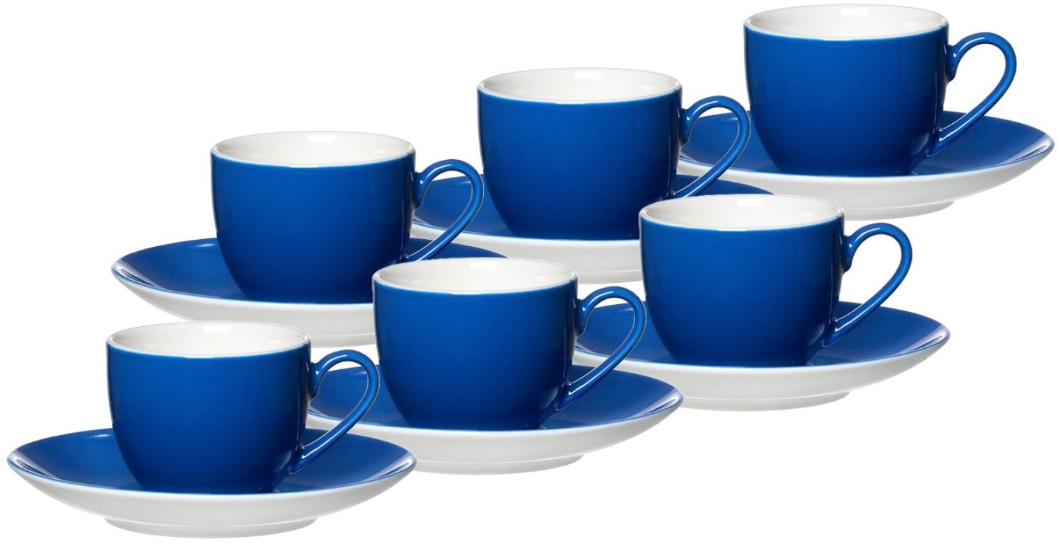 Ritzenhoff & Breker DOPPIO Espressotasse mit Untertasse 80 ml 6er Set indigo blau Bild 1