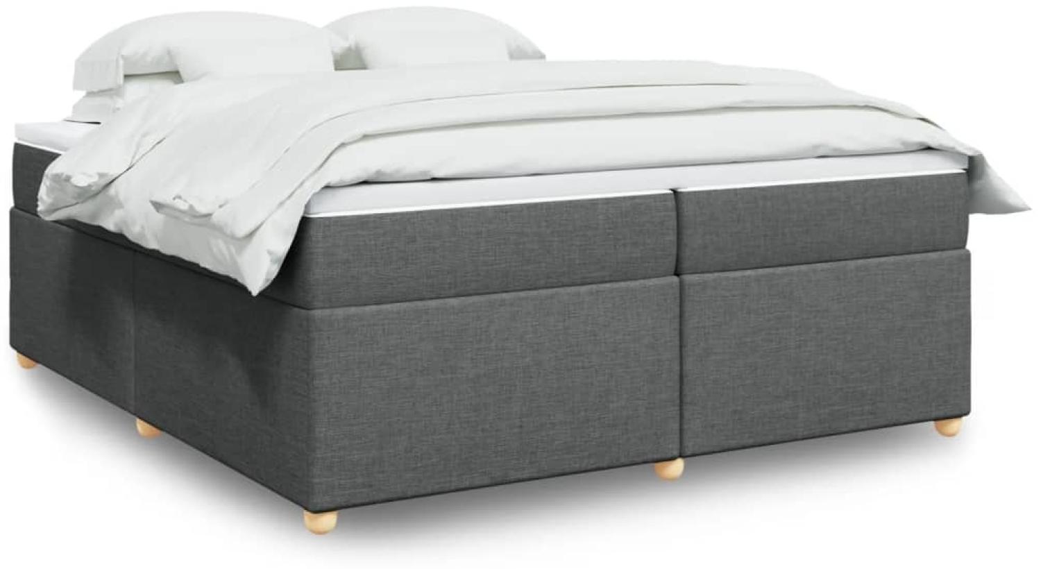 vidaXL Boxspringbett mit Matratze Dunkelgrau 200x200 cm Stoff 3285402 Bild 1