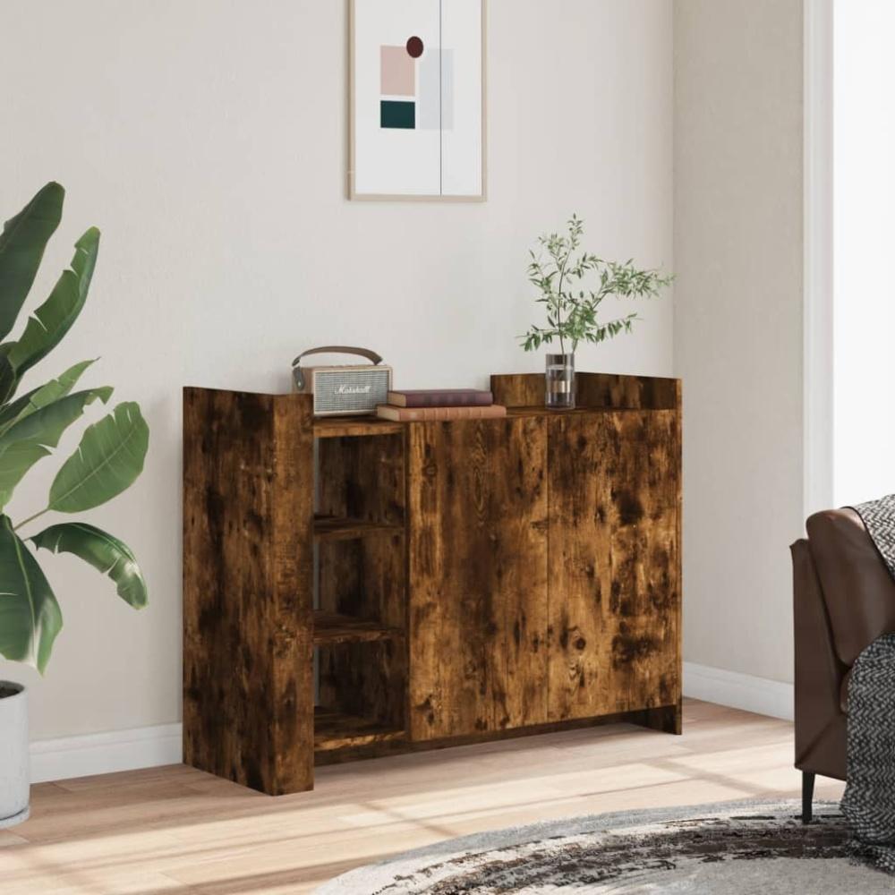 vidaXL Sideboard Räuchereiche 100x35x75 cm Holzwerkstoff Bild 1