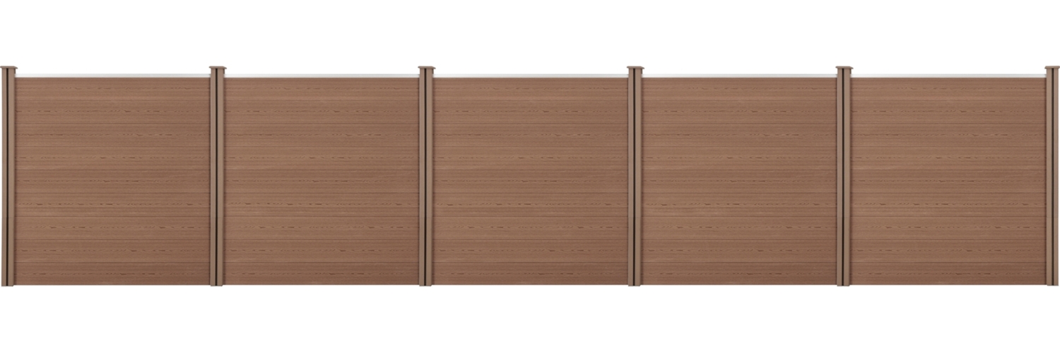 Gartenzaun Getafe WPC mit Pfosten 183x879 cm Braun neu. holz Bild 1