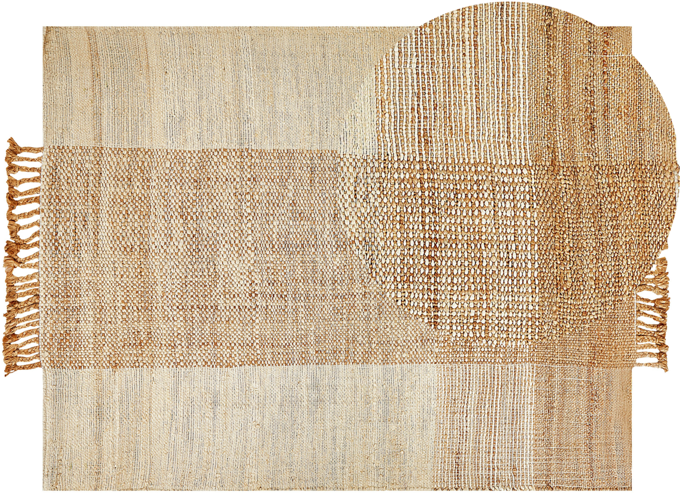 Teppich Jute sandbeige 160 x 230 cm geometrisches Muster Kurzflor HAMZALAR Bild 1