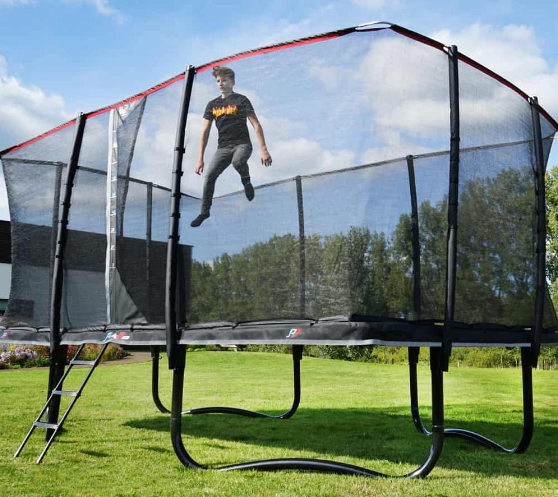 Exit Toys PeakPro trampoline fitness device (black rectangular 305x519 cm incl. safety net and ladder) Bild 1