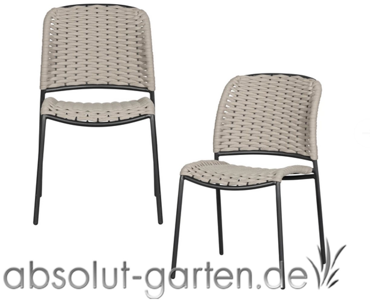 Gartenstuhl Taku 2er-Set aus Metall, Sand Bild 1