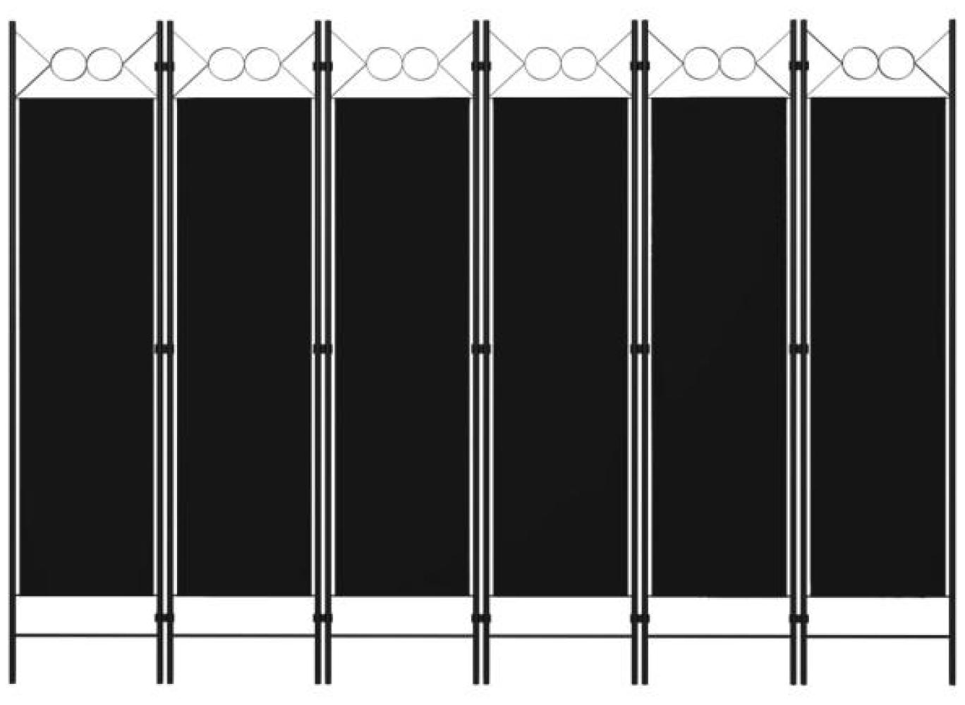 vidaXL 6-tlg. Raumteiler Schwarz 240 x 180 cm 320714 Bild 1