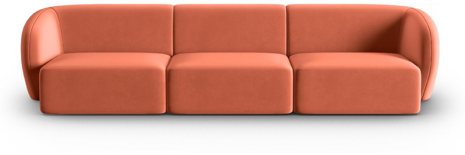 Micadoni Modulares Sofa Shane 3-Sitzer Samtstoff Koralle Bild 1