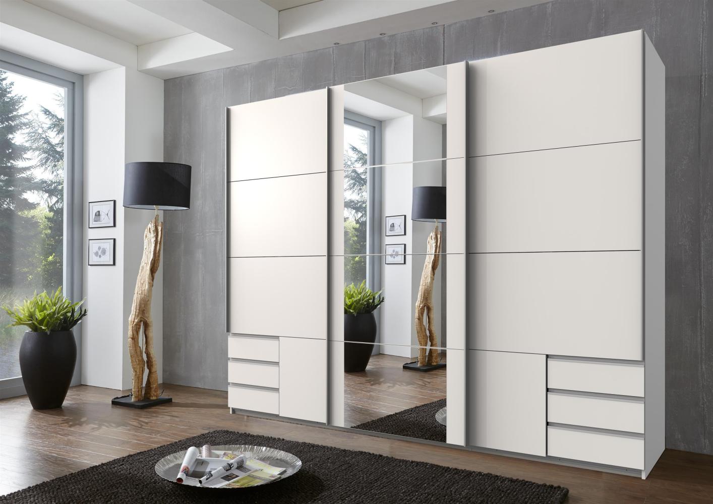 Schwebetürenschrank >Eugenio< in Weiß - 270x210x65cm (BxHxT) Bild 1